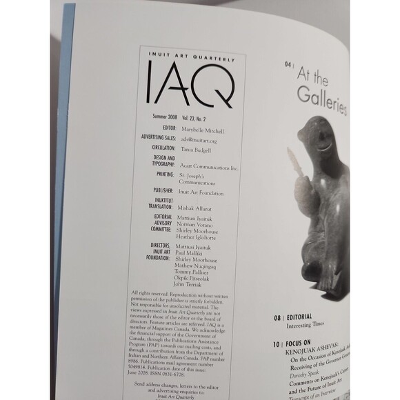 Inuit Art Quarterly (IAQ) – 2008, 4 Issues – Indigenous Canada Art Magazine - Picture 7 of 13